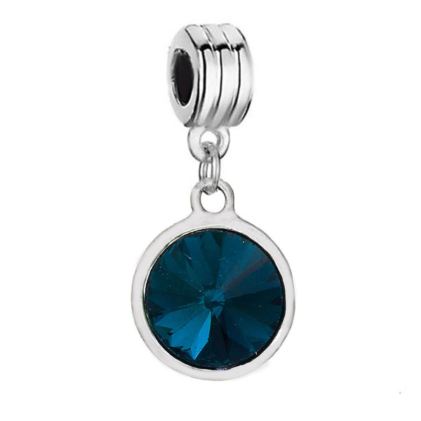 Sexy Sparkles  March Birthstone charms Dangling Spacer Beads for Bracelets or Necklace European Compatible - Sexy Sparkles Fashion Jewelry - 1