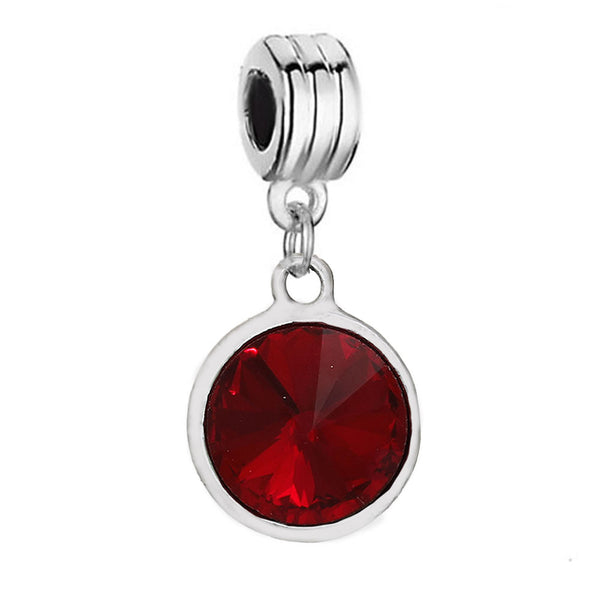 Sparkles  January  Birthstone charms Dangling Spacer Beads for Bracelets or Necklace European Compatible - Sexy Sparkles Fashion Jewelry - 1