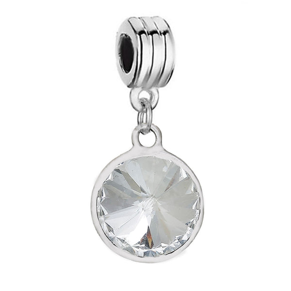 Sexy Sparkles  April Birthstone charms Dangling Spacer Beads for Bracelets or Necklace European Compatible - Sexy Sparkles Fashion Jewelry - 1
