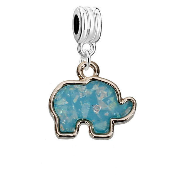 Sexy Sparkles Elephant Dangling Charm Spacer for European Compatible bracelet or Necklace