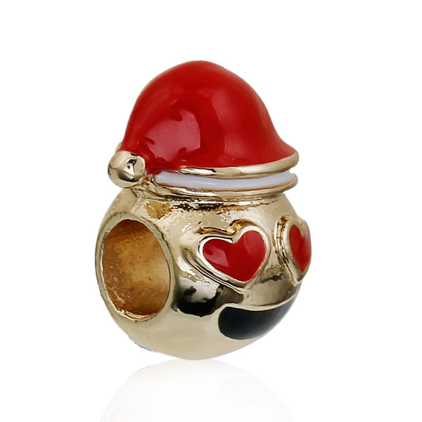 Sexy Sparkles Christmas Emoji  Heart Eyes Charm European Spacer Bead for Bracelet - Sexy Sparkles Fashion Jewelry - 1