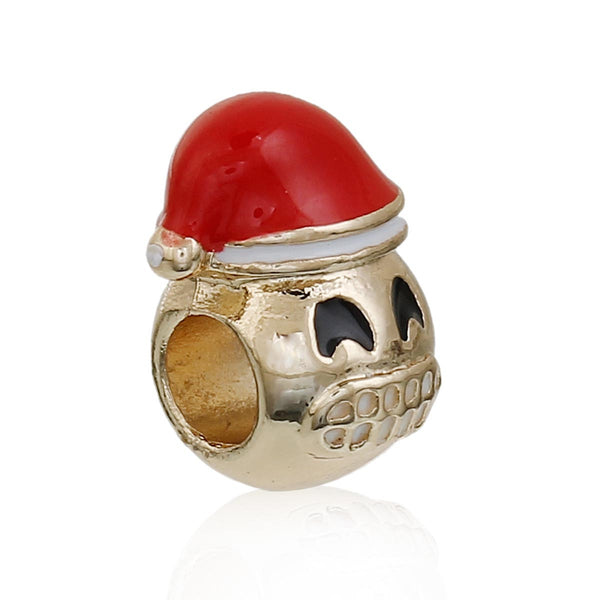 Sexy Sparkles Christmas Emoji Grinning Face Charm European Spacer Bead for Bracelet - Sexy Sparkles Fashion Jewelry - 1