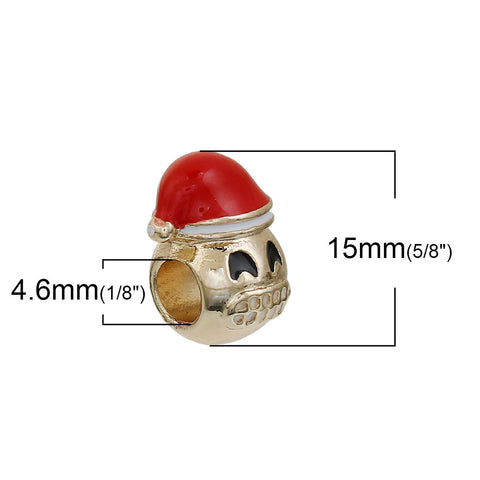Sexy Sparkles Christmas Emoji Grinning Face Charm European Spacer Bead for Bracelet - Sexy Sparkles Fashion Jewelry - 2