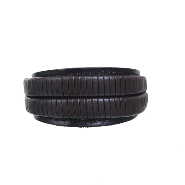SEXY SPARKLES Mens Brown Leather Bracelet Wide Casual Wristband Cuff Bangle Double Layer With Buckle Clasp - Sexy Sparkles Fashion Jewelry - 1