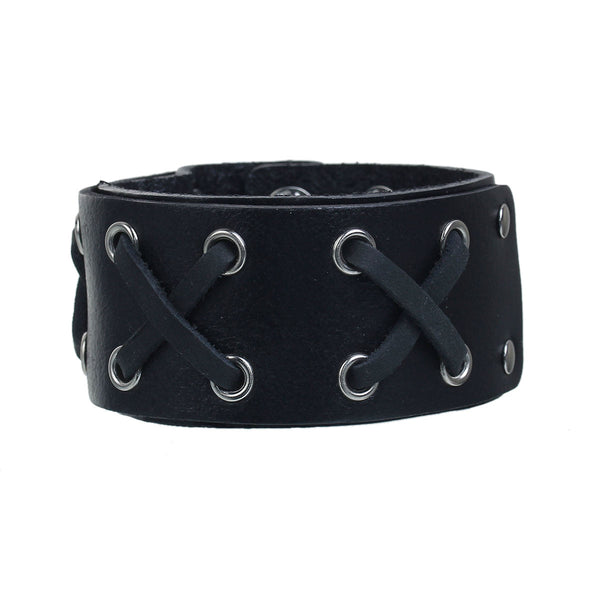 SEXY SPARKLES Mens Genuine Real Leather Wrist Bracelet Wide Casual Wristband Cuff Bangle Adjustable