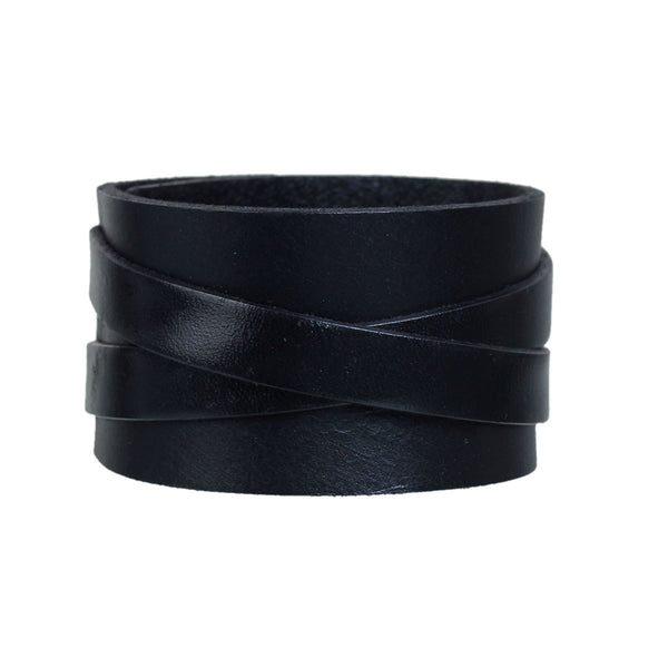 Sexy Sparkles Mens 9.5 inches Genuine Real Leather Wrist Bracelet Wide Casual Wristband Cuff Bangle Adjustable