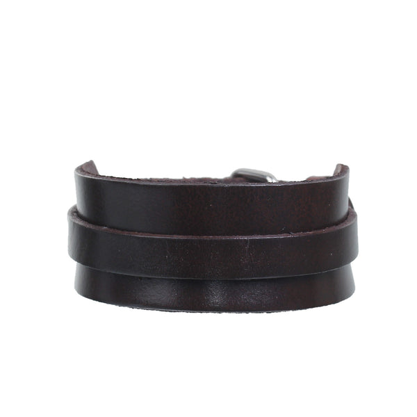 Sexy Sparkles Mens Genuine Real Leather Wrist Bracelet Wide Casual Wristband Cuff Bangle Adjustable - Sexy Sparkles Fashion Jewelry - 1