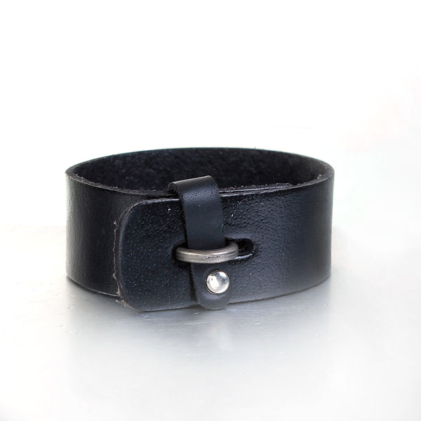 Sexy Sparkles Mens Genuine Real Leather Wrist Bracelet Wide Casual Wristband Cuff Bangle Adjustable - Sexy Sparkles Fashion Jewelry - 1