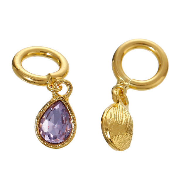 Sexy Sparkles 3-Pack Light Purple Tear Drop Rhinestone Charm Pendants for Bracelets or Necklaces