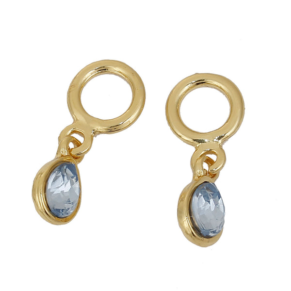 Sexy Sparkles 3-Pack Tear Light Blue Drop Rhinestone Charm Pendants for Bracelets or Necklaces