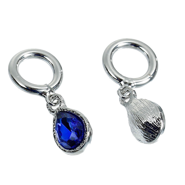 Sexy Sparkles 3-Pack Royal Blue Tear Drop Rhinestone Charm Pendants for Bracelets or Necklaces