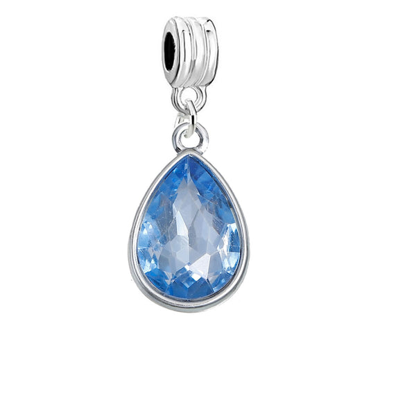 Sexy Sparkles December Birthstone European Dangling Spacer Charm Beads for Bracelets