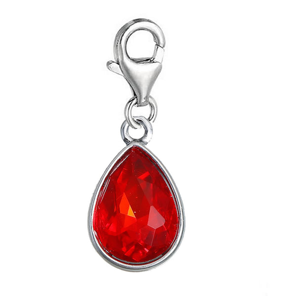 Sexy Sparkles Clip on July Birthstone Dangling lobster clasp charms for bracelets