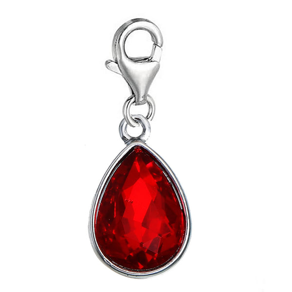 Sexy Sparkles Clip on January Birthstone Dangling lobster clasp charms for bracelets