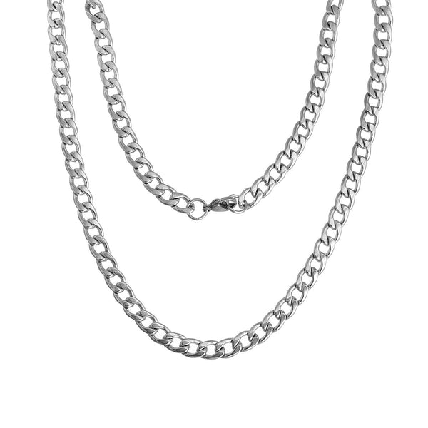 Sexy Sparkles Stainless Steel Link Curb Chain Necklace for Men Women 21 5/8inch  Length