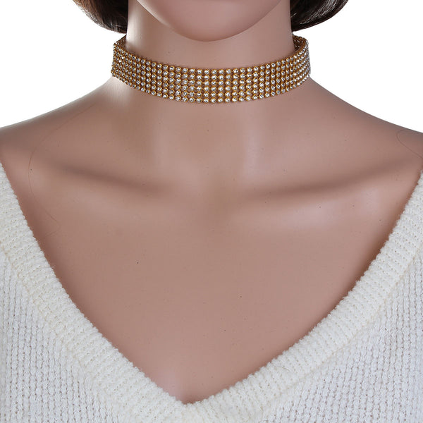 Sexy Sparkles Choker Necklaces for Women Girls Rhinestones bridal style