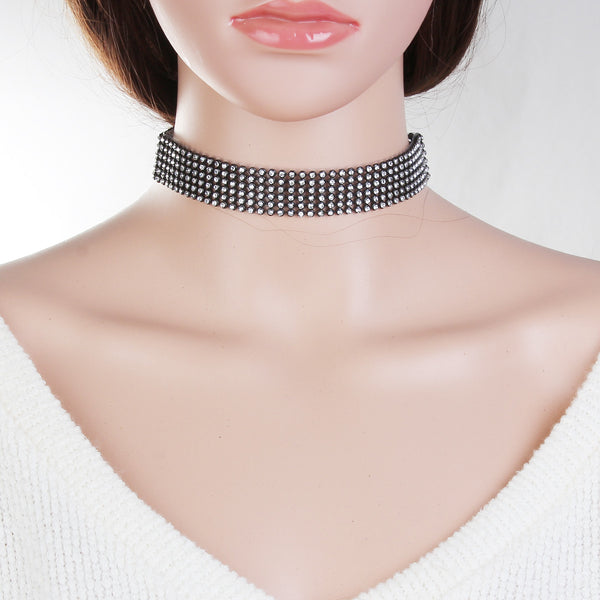 Sexy Sparkles Choker Necklaces for Women Girls Rhinestones bridal style