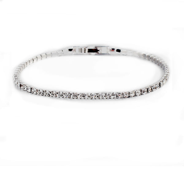 SEXY SPARKLES 6.7inch Tennis Bracelets Platinum Filled with Clear Rhinestones