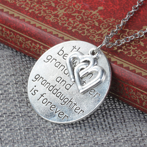 Sexy sparkles The Love Between Grandmother and Granddaughter is forever heart Necklace