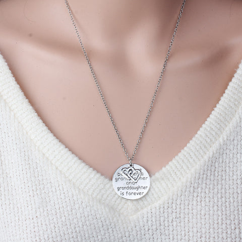 Sexy sparkles The Love Between Grandmother and Granddaughter is forever heart Necklace
