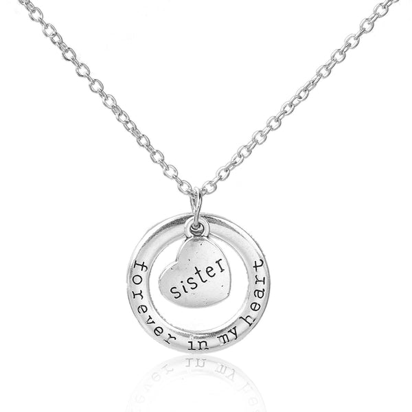 Sexy Sparkles inch  Forever In My Heart inch  and inch  Sister inch Motherâ€™s Day Family Jewelry Necklace