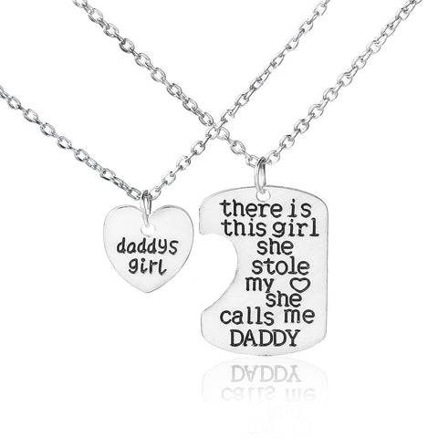 SEXY SPARKLES 2 piece necklace inch Daddy's Girlinch and inch There is this girl she stole my heart she calls me Daddyinch  2 Pc Jewelry Necklace