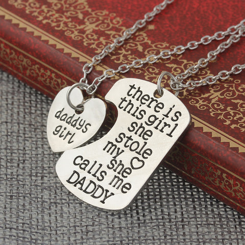 SEXY SPARKLES 2 piece necklace inch Daddy's Girlinch and inch There is this girl she stole my heart she calls me Daddyinch  2 Pc Jewelry Necklace