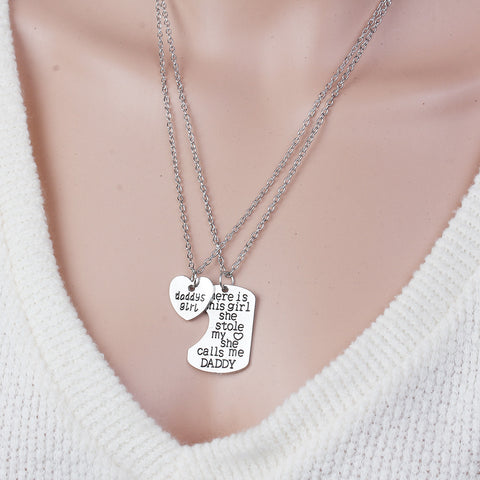 SEXY SPARKLES 2 piece necklace inch Daddy's Girlinch and inch There is this girl she stole my heart she calls me Daddyinch  2 Pc Jewelry Necklace