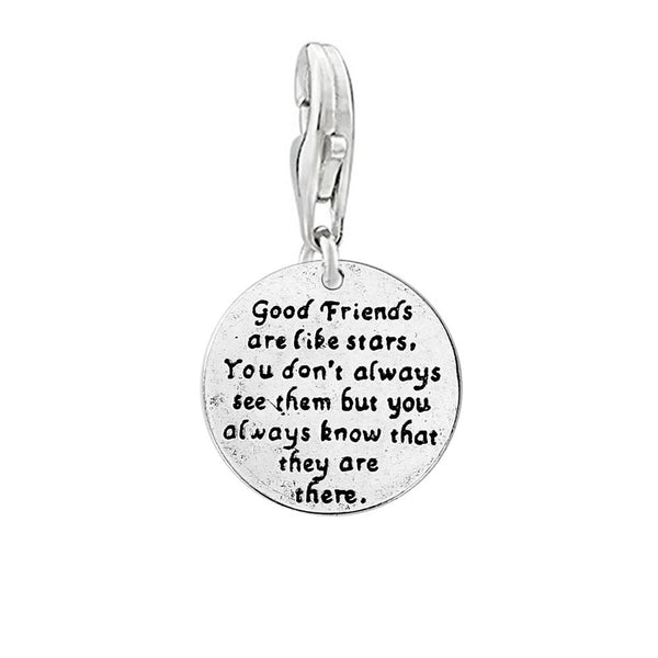 SEXY SPARKLES inch Good friends are like stars,you dont always see them but you always know that they are thereinch  Clip on lobster clasp