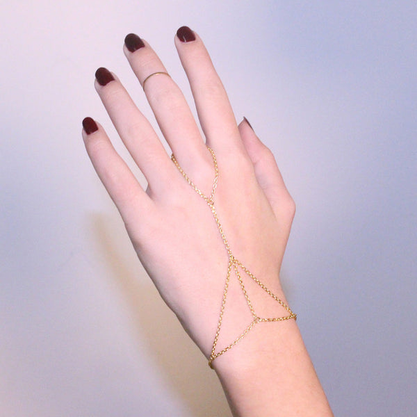 Sexy Sparkles Retro Bracelet Finger Ring Bangle Slave Chain