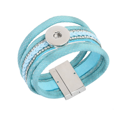 Sexy Sparkles Snap Button Jewelry Bangle Multilayer Bracelet fits 18mm/20mm Snap Buttons