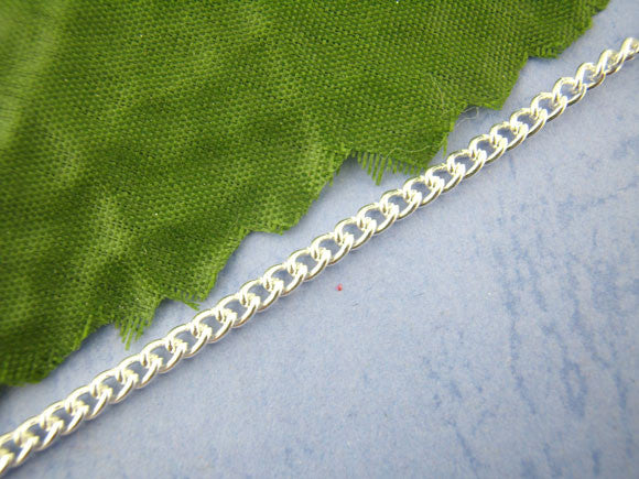 1 Strand 4m Lenght Silver Plated Chains Findings 2mm X 3mm - Sexy Sparkles Fashion Jewelry - 1