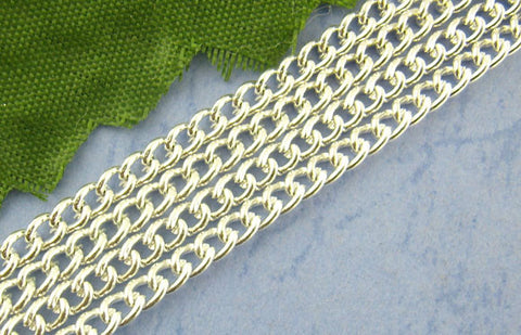 1 Strand 4m Lenght Silver Plated Chains Findings 2mm X 3mm - Sexy Sparkles Fashion Jewelry - 3