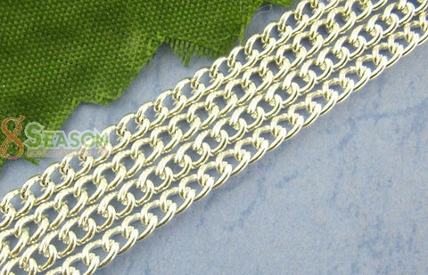 1 Strand 4m Lenght Silver Plated Chains Findings 2mm X 3mm - Sexy Sparkles Fashion Jewelry - 4