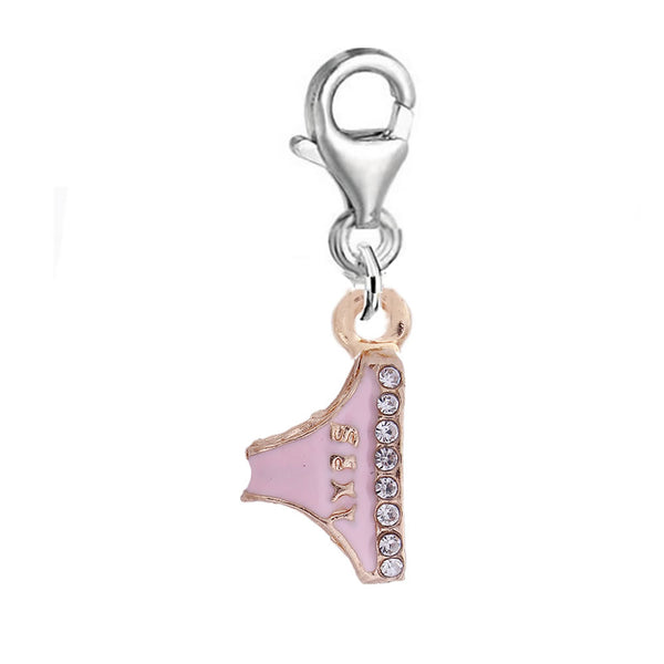 Sexy Sparkles Clip on lobster claw clasp charms Panties  Dangle Charm Pendant