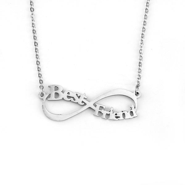 Best Friends Infinity Necklace Stainless Steel Silver Tone