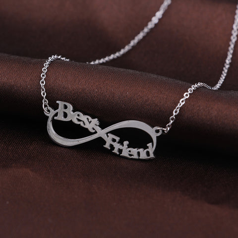 Best Friends Infinity Necklace Stainless Steel Silver Tone