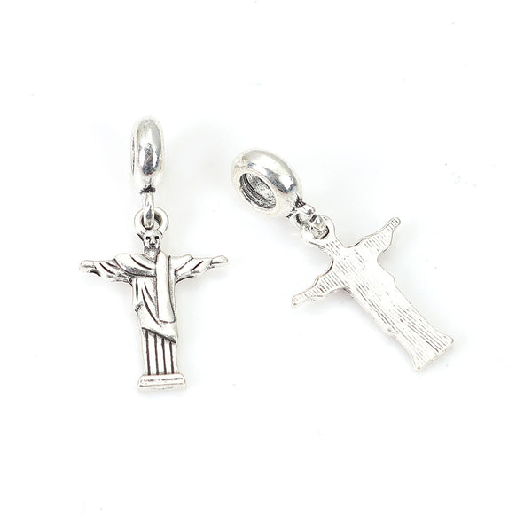 Jesus Cross Charm Fits Pandora Bracelets & Compatible with Most Major Brands such as Chamilia, Murano, Troll, Biagi and other European Bracelets