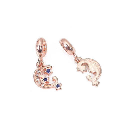 Moon Star Charm Half Compatible with Most Major European Brand Bracelets