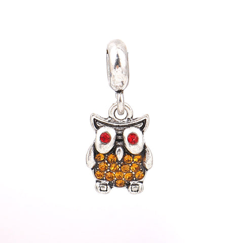 Owl Charm Compatible with Most Major European Brand Bracelets