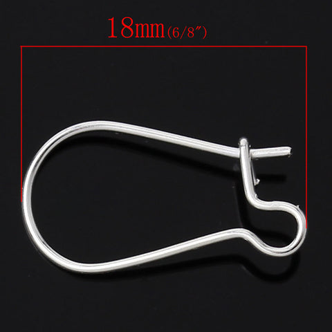 50 Pcs Silver Plated Ear Wires 18mm X 10mm - Sexy Sparkles Fashion Jewelry - 2