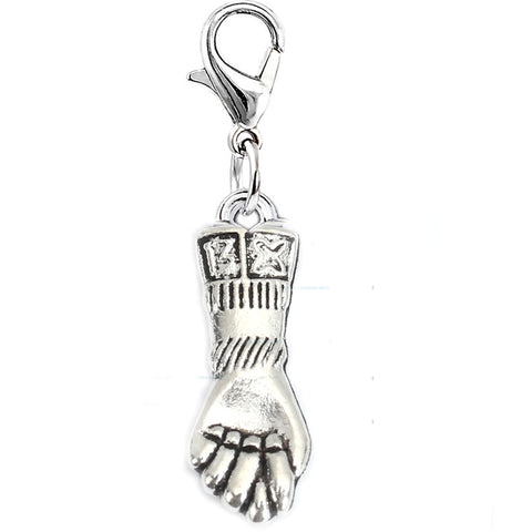 Clip on Hand Figa Lucky Charm Spiritual Protection Amulet Pendant for European Jewelry w/ Lobster Clasp