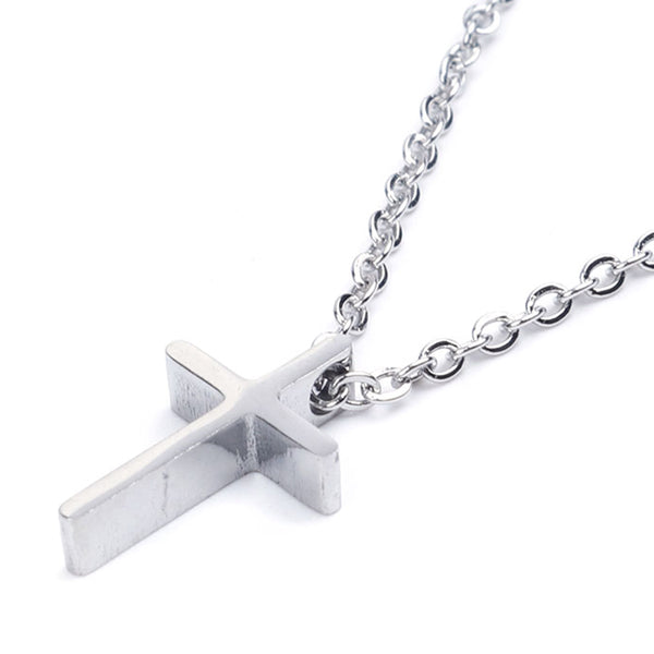 Tiny Simple Cross Pendant for Children Boy Girl Stainless Steel Small Necklace…