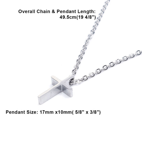 Tiny Simple Cross Pendant for Children Boy Girl Stainless Steel Small Necklace…