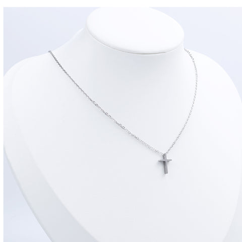 Tiny Simple Cross Pendant for Children Boy Girl Stainless Steel Small Necklace…