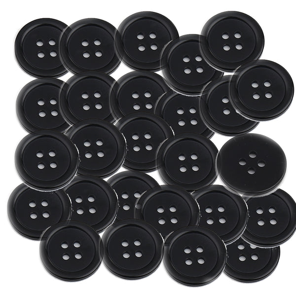 Sexy Sparkles 1 Inch Buttons 25mm Sewing Flatback Button Black 50pcs