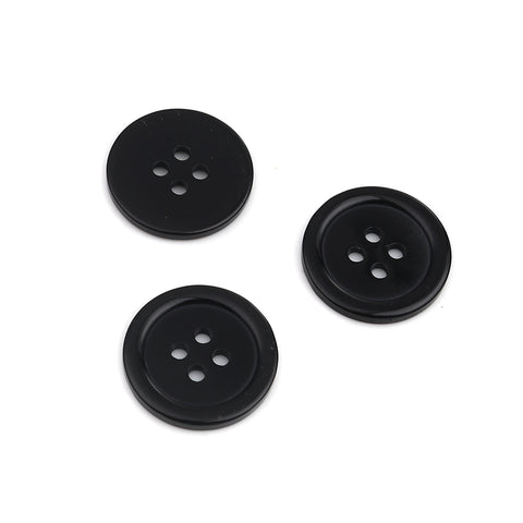 Sexy Sparkles 1 Inch Buttons 25mm Sewing Flatback Button Black 50pcs