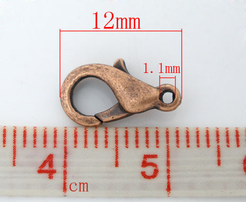 20 Pcs Copper Tone Lobster Parrot Clasp 12mm X 6mm - Sexy Sparkles Fashion Jewelry - 2