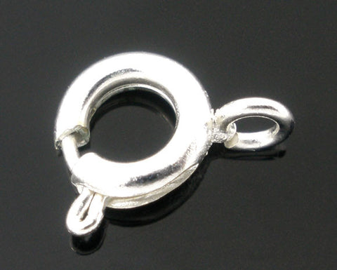100 Pcs Silver Tone Bolt Spring Ring Necklace End Clasps Findings 10x6mm - Sexy Sparkles Fashion Jewelry - 3
