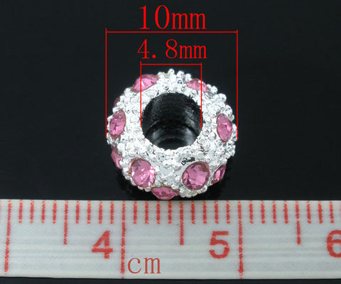 October Birthstone w/Pink Rhinestones Charm For european Snake chain Charm Bracelet - Sexy Sparkles Fashion Jewelry - 2